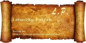 Lehoczky Patrik névjegykártya